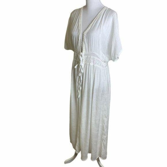 Womens Crochet Lace Waist Tie Kimono Cover Up - Picture 8 of 12